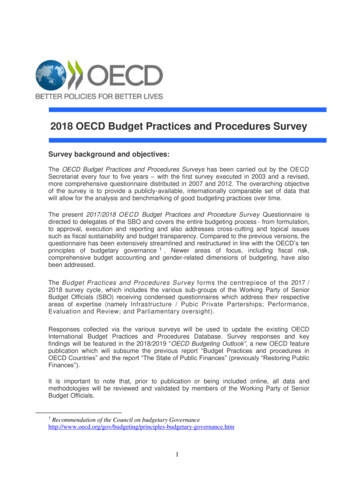 2018 OECD Budget Practices And Procedures Survey