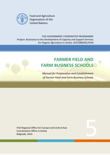 Farmer Field And Farm Business Schools Manual - Serbia Organica