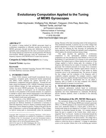 Evolutionary Computation Applied To The Tuning Of MEMS Gyroscopes