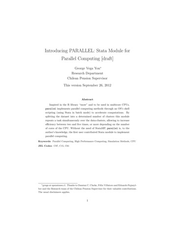 Introducing PARALLEL: Stata Module For Parallel Computing [draft]