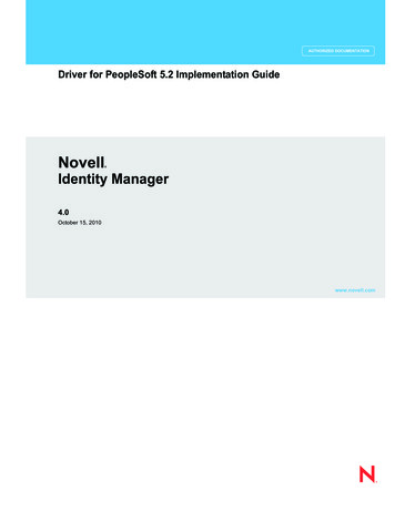 Identity Manager 4.0 Driver For PeopleSoft 5.2 Implementation Guide