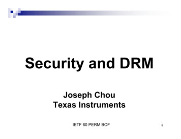 Security And DRM - Internet Engineering Task Force