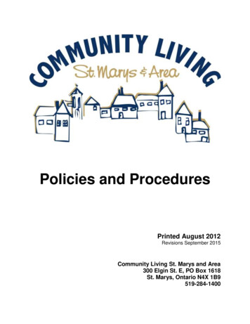 Policies And Procedures - Community Living St. Marys