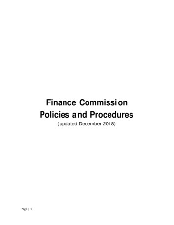 Finance Commission Policies And Procedures - Fc.texas.gov