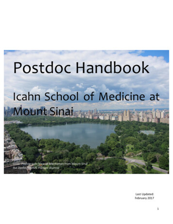 Postdoc Handbook - Icahn School Of Medicine At Mount Sinai