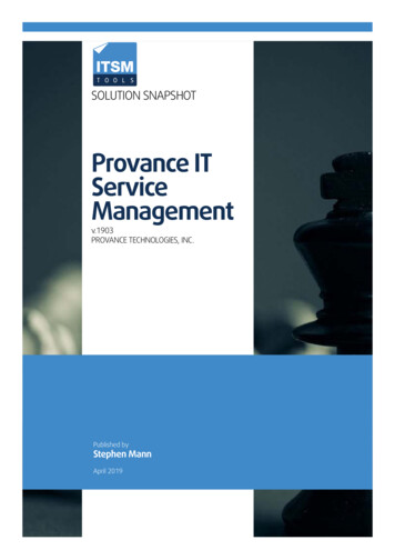 Provance IT Service Management - Itsm.tools