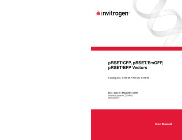 PRSET/CFP, PRSET/EmGFP, PRSET/BFP Vectors - Thermo Fisher Scientific