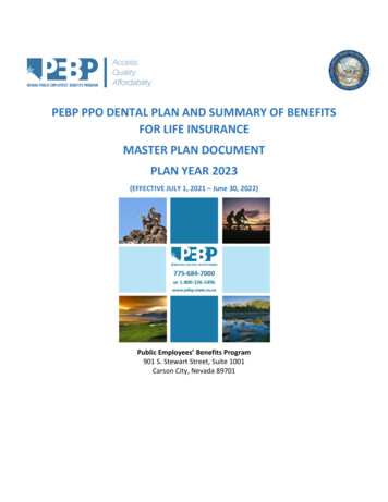 Pebp Ppo Dental Plan And Summary Of Benefits For Life Insurance Master .