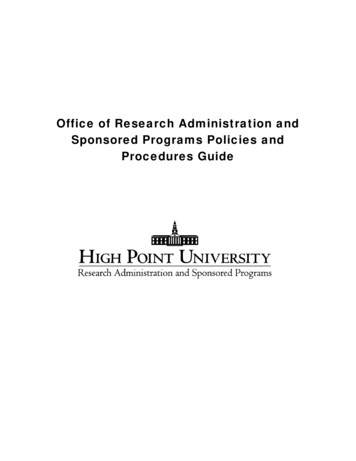 RASP Policies And Procedures Guide (10-17) - High Point University