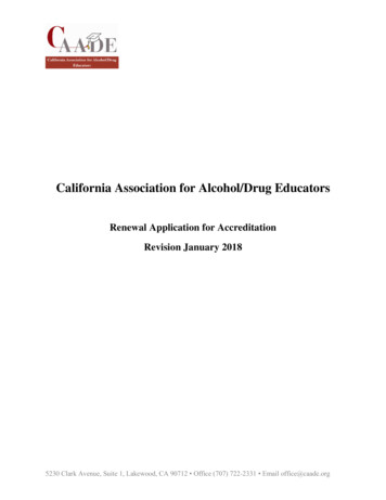 California Association For Alcohol/Drug Educators - CAADE