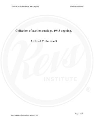 Collection Of Auction Catalogs, 1945-ongoing. Archival Collection 9
