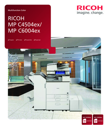 Ricoh MP C6004ex Brochure PDF - Copiers On Sale
