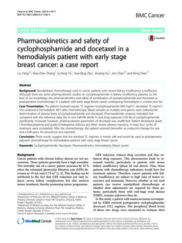 Pharmacokinetics And Safety Of Cyclophosphamide And . - BMC Cancer