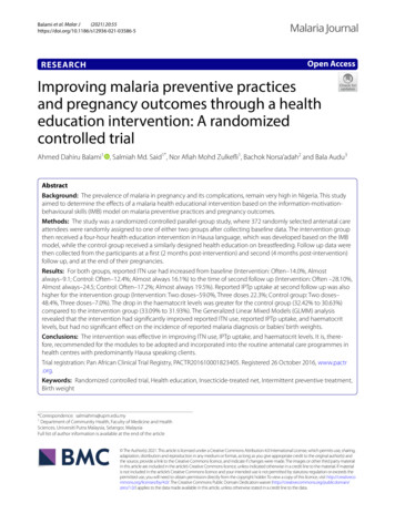 Improving Malaria Preventive Practices And Pregnancy Outcomes Through A .