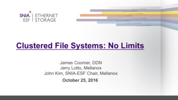 Clustered File Systems: No Limits - Storage Networking Industry Association
