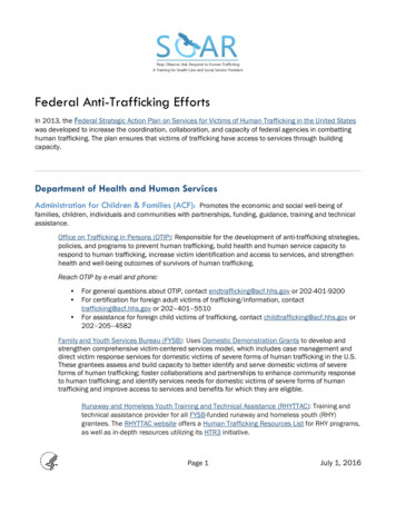 Federal Anti-Trafficking Efforts - Administration For Children And Families