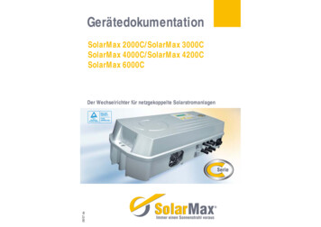 SolarMax 2000C/SolarMax 3000C SolarMax 4000C/SolarMax 4200C SolarMax 6000C
