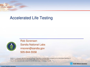 Accelerated Life Testing - Energy