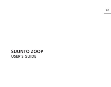 Suunto Zoop - User'S Guide