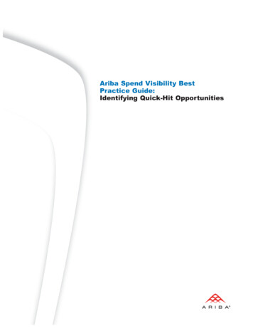 Ariba Spend Visibility Best Practice Guide: Identifying Quick-Hit . - SAP