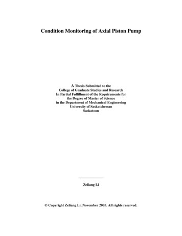 Condition Monitoring Of Axial Piston Pump - Library And Archives Canada