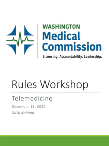 Telemedicine Rules Workshop Packet - Wmc.wa.gov