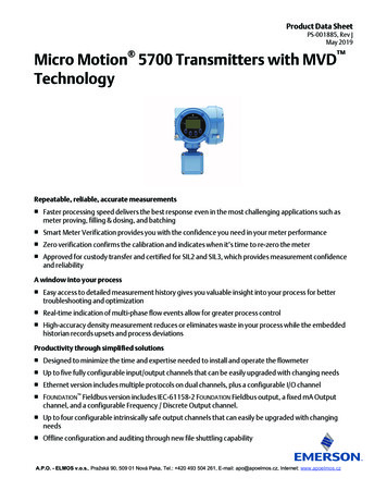 Micro Motion 5700 Transmitters With MVD Technology - ELMOS