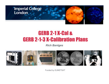 GERB 2-1 X-Cal & GERB 2-1-3 X-Calibration Plans - NASA