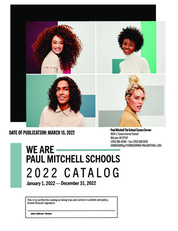 DATE OF PUBLICATION: MARCH 15, 2022 Paul Mitchell The School Tysons Corner