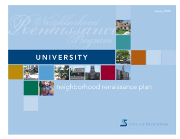 UNIVERSITY Neighborhood Renaissance Plan