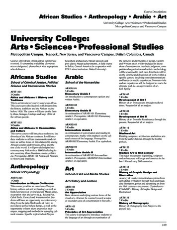 University College: Arts Sciences Professional Studies Metropolitan .