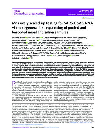Massively Scaled-up Testing For SARS-CoV-2 RNA Via Next . - UCLA