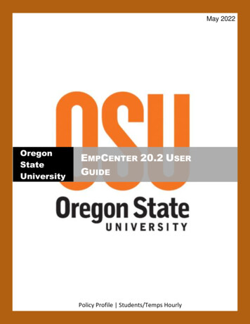 Oregon E C 20.2 U State University GUIDE - MyTime