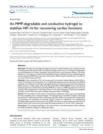 Research Paper An MMP-degradable And Conductive Hydrogel To Stabilize .