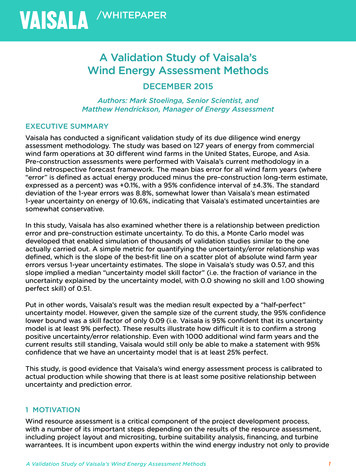 A Validation Study Of Vaisala's Wind Energy Assessment Methods