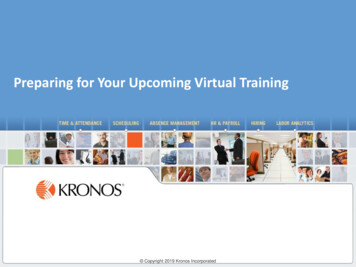 Preparing For Your Upcoming Virtual Training - Kronos