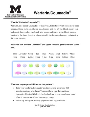 Warfarin/Coumadin - Michigan Medicine
