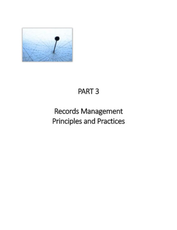 PART 3 Records Management Principles And Practices - World Bank