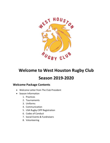 Welcome To West Houston Rugby Club Season 2019-2020 - SportsEngine