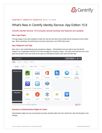 What's New Centrify Identity Service App Edition
