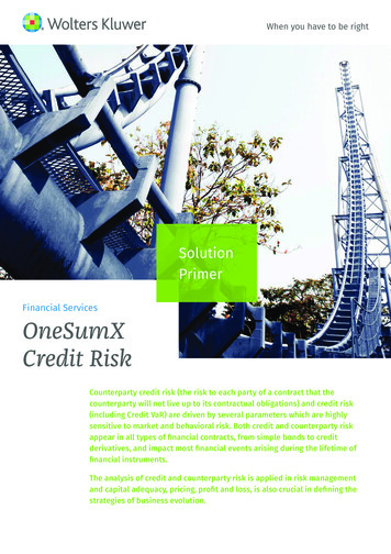 Financial Services OneSumX Credit Risk - Wolterskluwer 