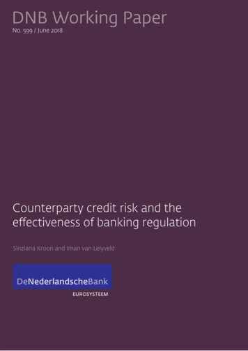 Counterparty Credit Risk And The Effectiveness Of Banking Regulation