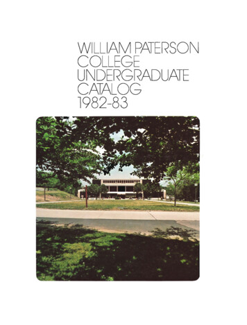 William Paterson College Undergraduate Catalog 1982-83
