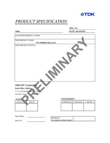 PRODUCT SPECIFICATION - Future Electronics