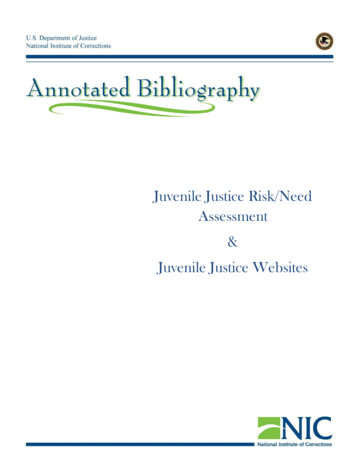 Juvenile Justice Risk/Need Assessment Juvenile Justice Websites