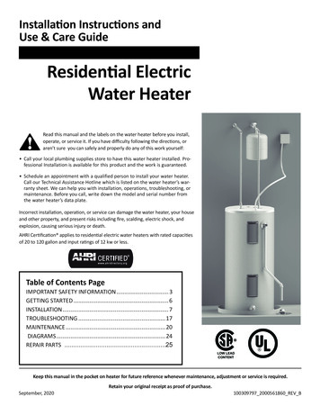 Residen Al Electric Water Heater - Hotwater 