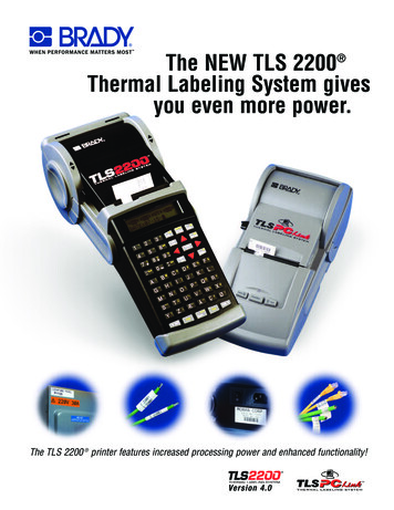 The NEW TLS 2200 Thermal Labeling System Gives You Even More . - Farnell