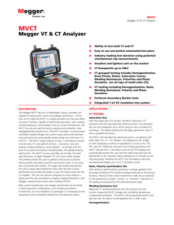 Megger VT & CT Analyzer MVCT Megger VT & CT Analyzer - Kabtest