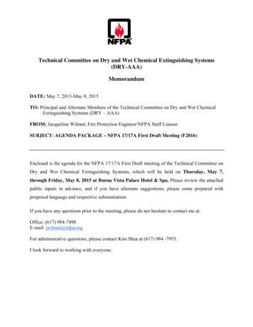 Technical Committee On Dry And Wet Chemical Extinguishing . - NFPA