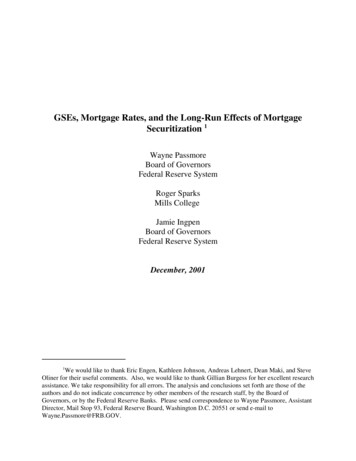 GSEs, Mortgage Rates, And The Long-Run Effects Of Mortgage Securitization